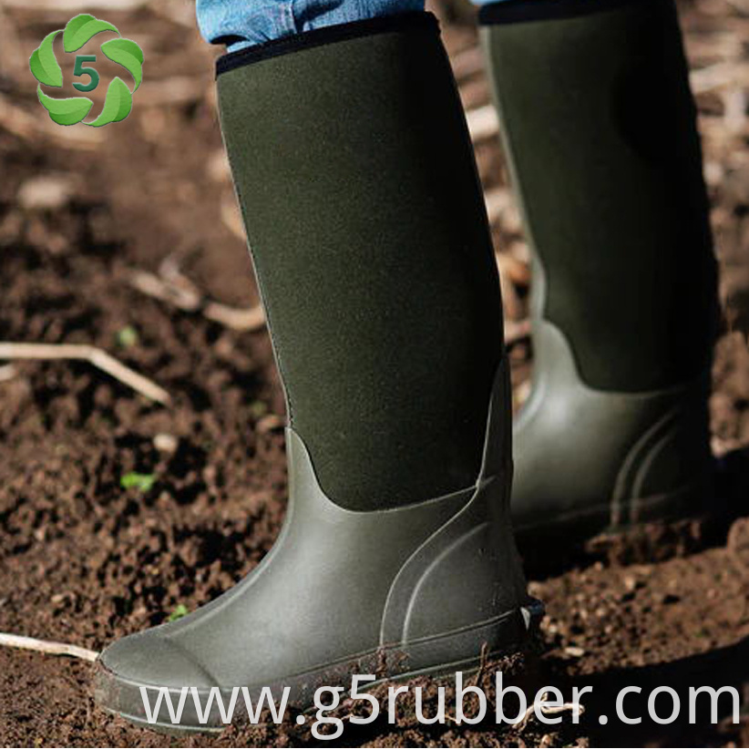 14 Inch Oliver Green Neoprene Rubber Boots